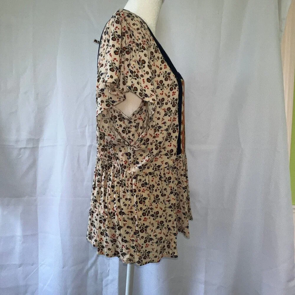 Maurices Multi-Floral Smocked Peplum Top - Picture 7 of 16